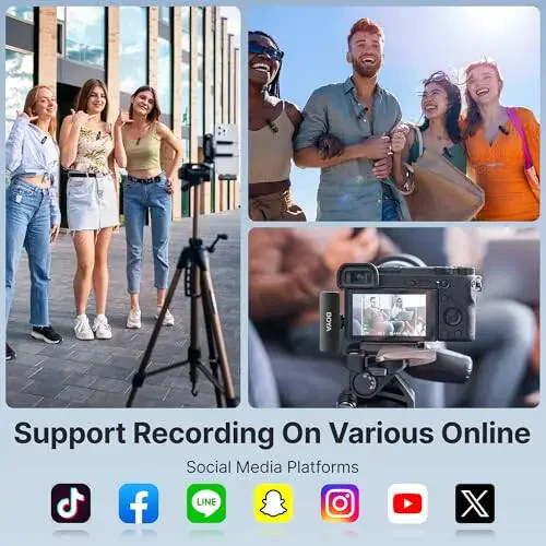 BOYA BY-V4D Simsiz Lavaliere Mikrofoni iPhone va iPad uchun, Zaryadlash qutisi bilan, 18 soat batareya quvvati, 650 fut masofa, Video yozish, intervyu, Vlog uchun 4 kanalli yo'naltiruvchi shovqinni bosuvchi lapel mikrofonlari. - 6