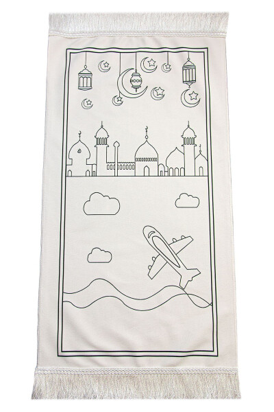 Bo'yalgan Yuviladigan O'quv Bolalar Sajjodasi va Tasbeh To'plami Qizil - 5