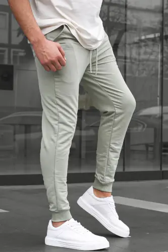 Boyalı Gri Paçası Lastikli Erkek Eşofman 4821-Boyalı Gri - MADMEXT (1)