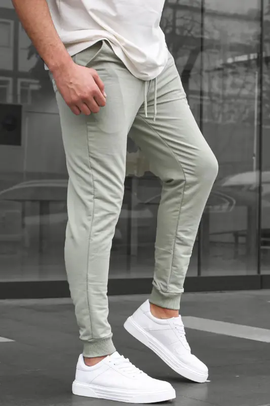 Boyalı Gri Paçası Lastikli Erkek Eşofman 4821-Boyalı Gri - 2