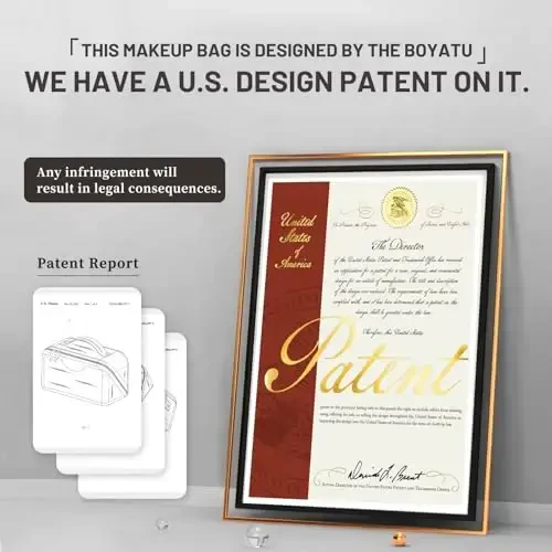 BOYATU Travel Makeup Bags Cosmetic Organizer Bag: 3-Set Large Capacity Make up Bag - PU Leather Toiletry Bags for Women - Wide Open Portable Pouch with Divider & Handle (02-White) - 5