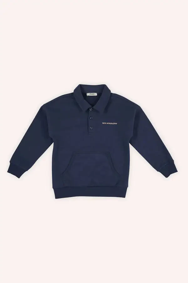 Boyed's Collar Navy Sweatshirt-002 - 2