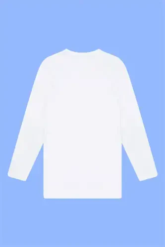 Boys' 2-pack white long-sleeve crew neck undershirts, 100% cotton. - BÜYÜKBEDENIZ (1)