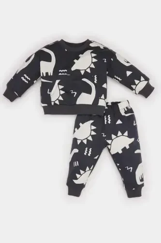Boys' 2-Piece Dinosaur Print Sweatshirt and Elastic Waist Joggers E0674a524wn - 1
