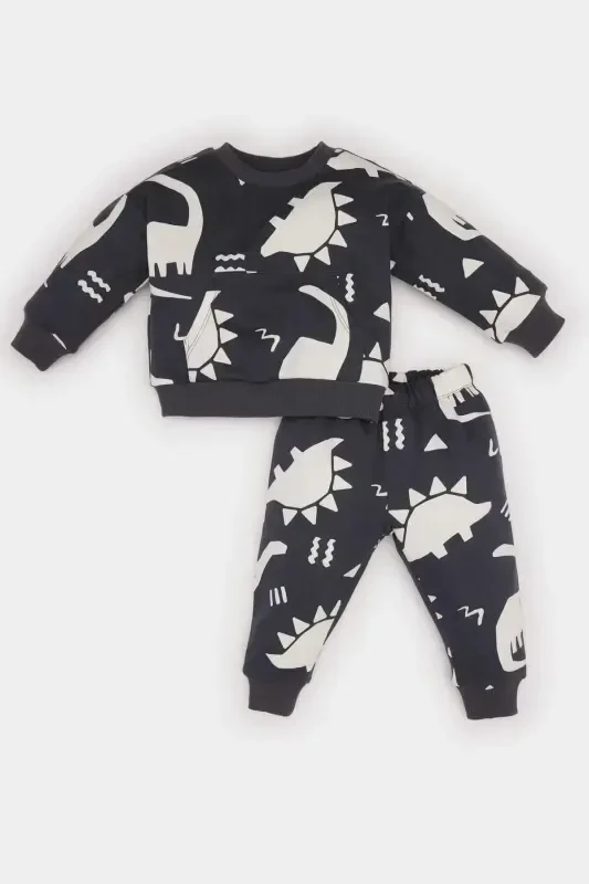 Boys' 2-Piece Dinosaur Print Sweatshirt and Elastic Waist Joggers E0674a524wn - 1