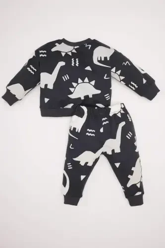 Boys' 2-Piece Dinosaur Print Sweatshirt and Elastic Waist Joggers E0674a524wn - 4