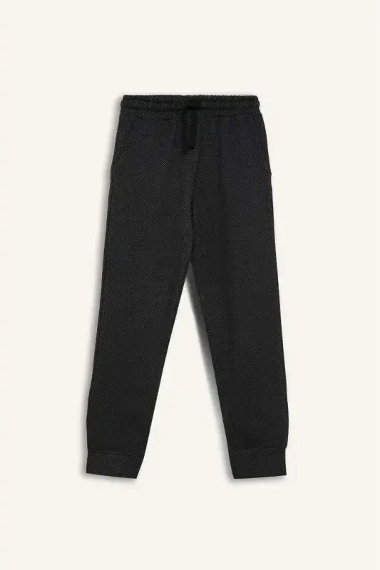 Boy's 2-Piece Set Printed Sweatshirt Elastic Waist Tracksuit Bottom-Black - 8