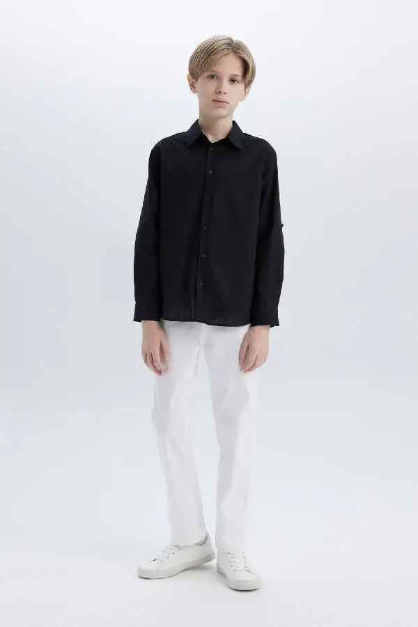 Boys' 23rd of April Children's Day Straight Leg White Gabardine Pants X4224a624sm - 5