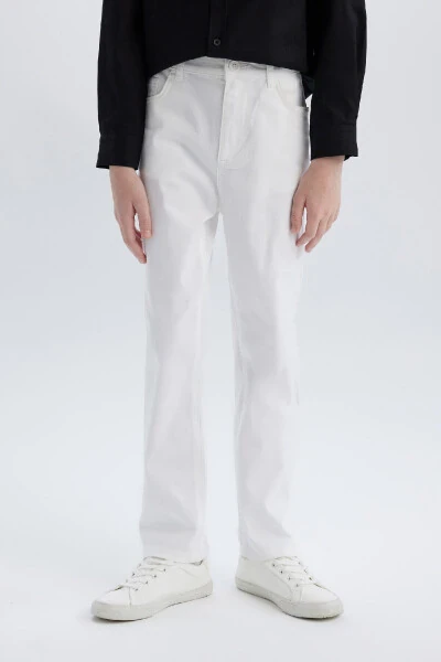 Boys' 23rd of April Children's Day Straight Leg White Gabardine Pants X4224a624sm - 6