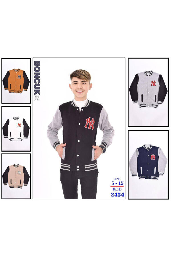 Boys 3 Ply Crew Neck Cardigan - 1