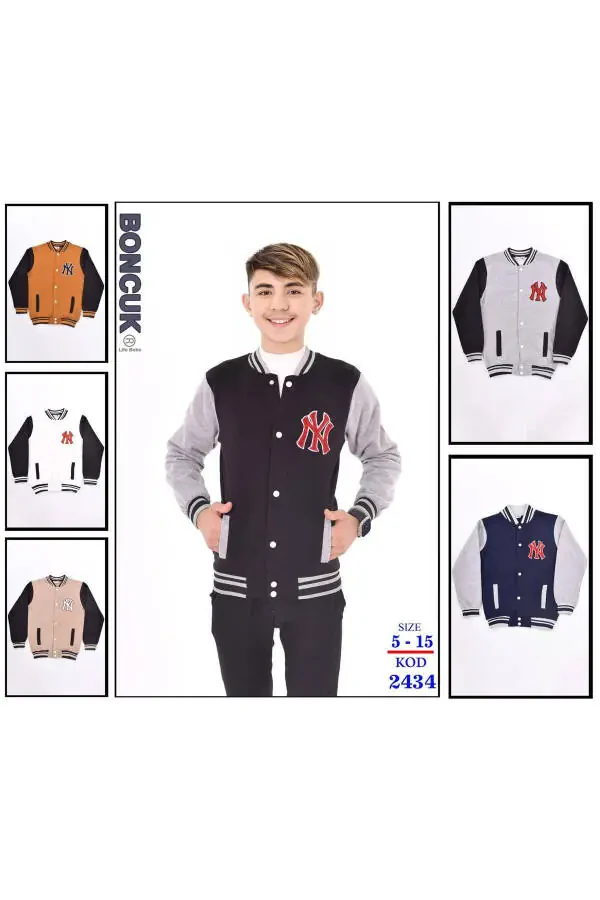 Boys 3 Ply Crew Neck Cardigan - 1