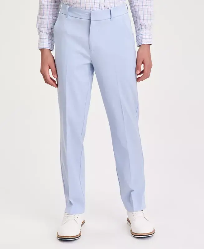 Boys' 8-20 Stretch Performance Dress Pants - Light Blue Heather - TOMMY HILFIGER