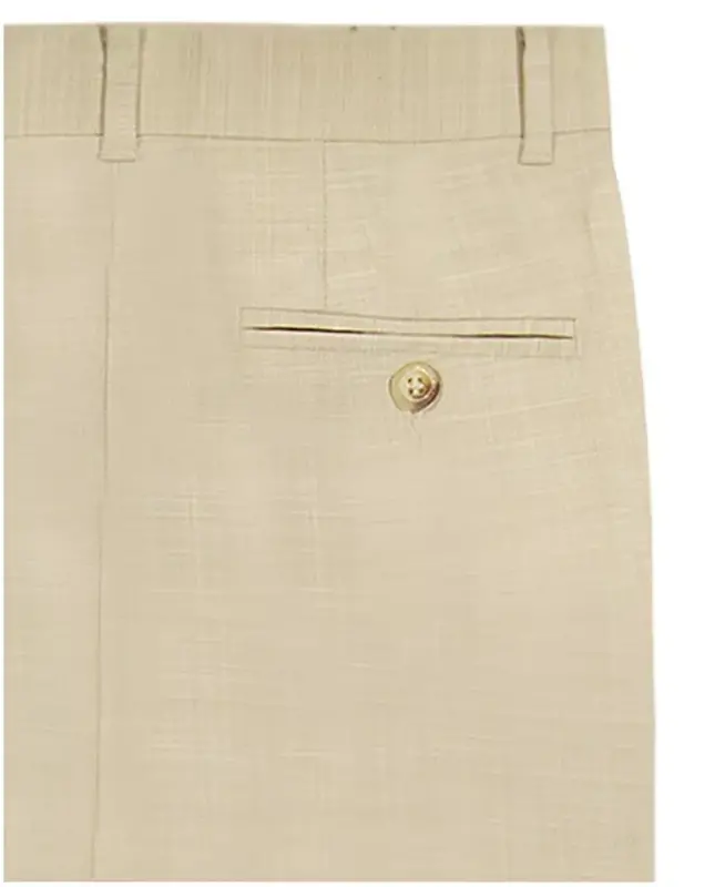Boys' 8-20 Stretch Sharkskin Suit Pants - Beige - 3