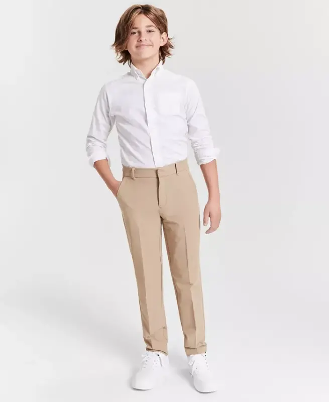 Boys' 8-20 TH Flex Machine Washable Stretch Dress Pants - Khaki - 6