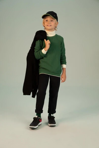 Boys' Anthracite Gabardine School Trousers - DEFACTO