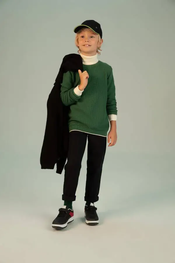 Boys' Anthracite Gabardine School Trousers - 1