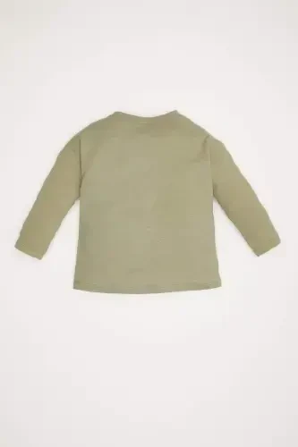 Boy's Baby Bicycle Collar Dinosaur Printed Long Sleeve - 3