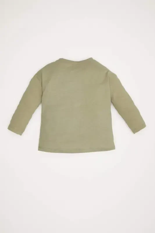 Boy's Baby Bicycle Collar Dinosaur Printed Long Sleeve - 3