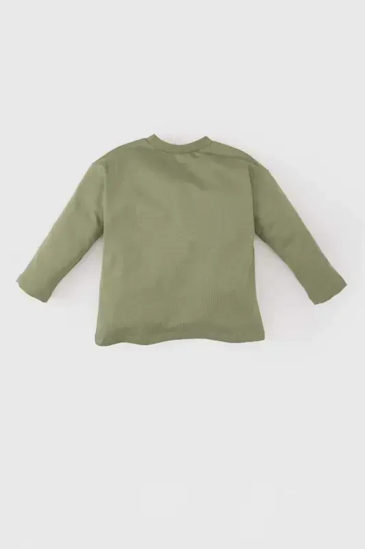 Boys Baby Bicycle Collar Lion Printed Long Sleeve - 3