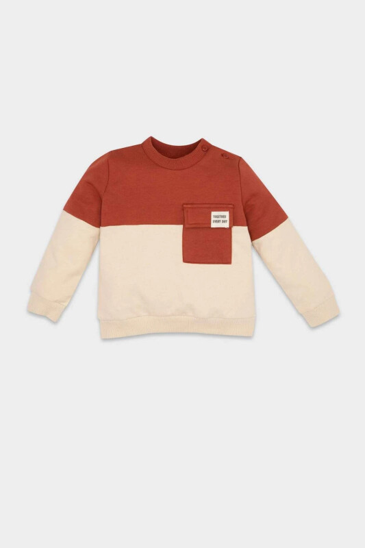Boys Baby Bicycle Crew Neck Color Block Soft Fleece Sweatshirt D6230a5ns - 1