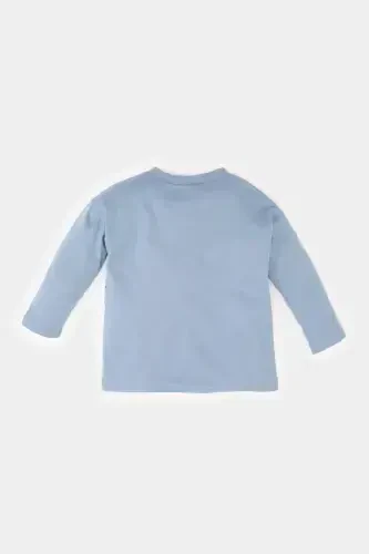 Boy's Baby Crew Neck Animal Patterned Long Sleeve - 4