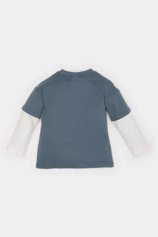 Boy's Baby Crew Neck Skateboard Print Long Sleeve - 4