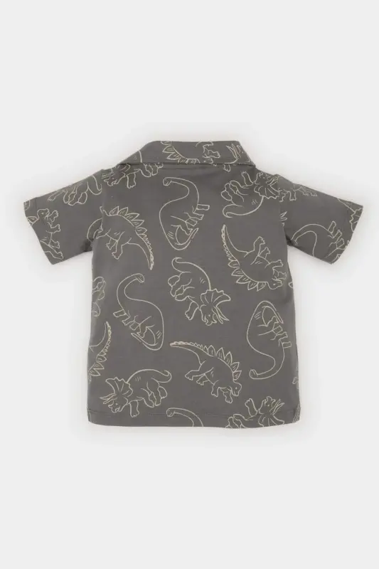 Boys Baby Dinosaur Patterned Short Sleeve Polo Shirt E4787A525SM - 3
