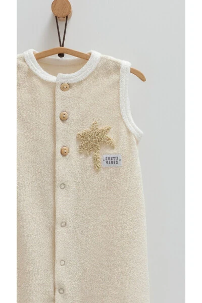 BOYS' BABY JUMPSUIT 100% COTTON PALM PATTERNED 2025 - 3