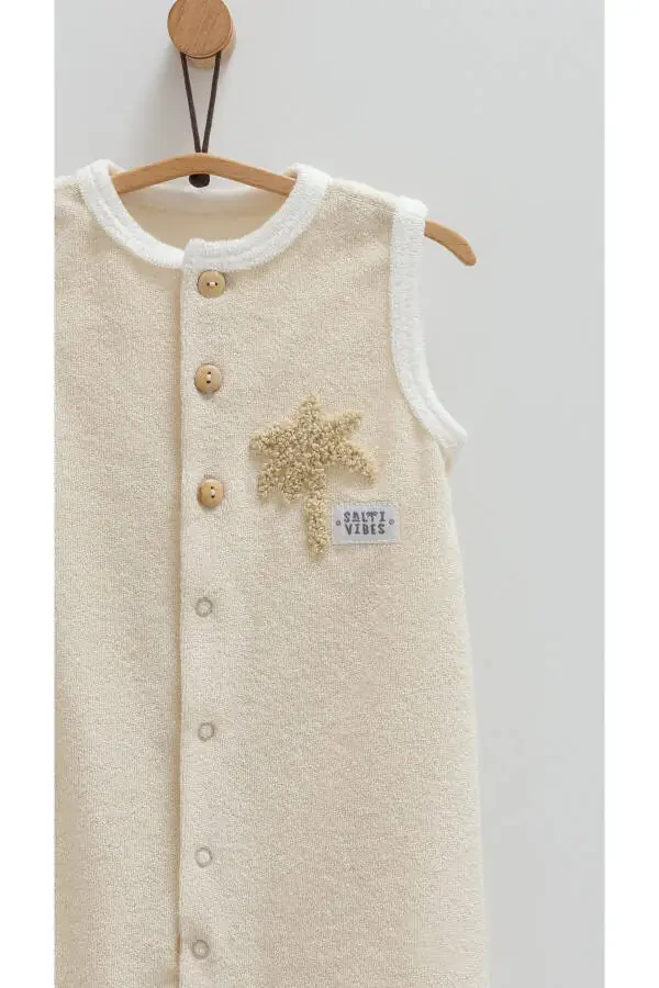 BOYS' BABY JUMPSUIT 100% COTTON PALM PATTERNED 2025 - 3