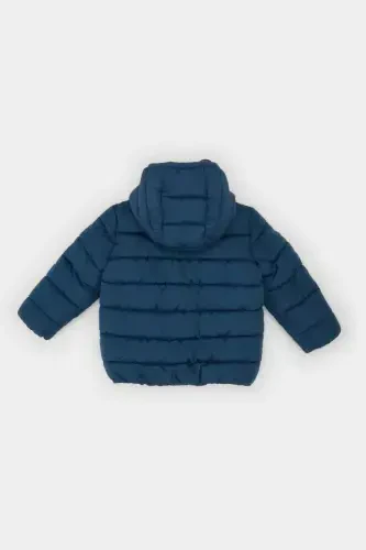 Boys Baby Waterproof Hooded Taffeta Padded Jacket-Indigo - 3