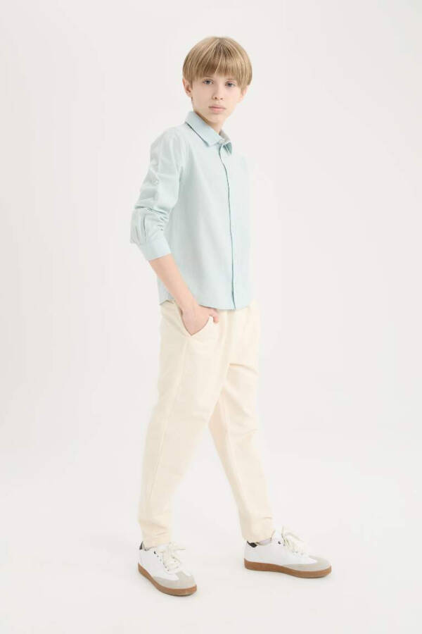 Boys Balloon Fit Standard Leg Twill Trousers Ecru - 3