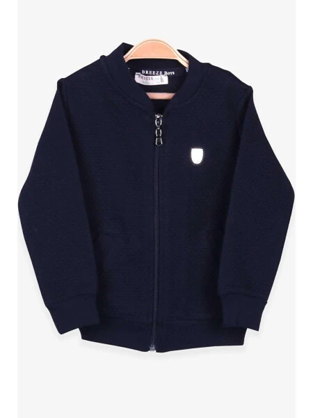 Boys' Basic Hoodie with Pocket and Emblem, Navy Blue (2-5 Years) - LC WAIKIKI