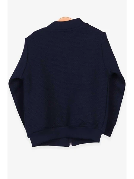 Boys' Basic Hoodie with Pocket and Emblem, Navy Blue (2-5 Years) - LC WAIKIKI (1)