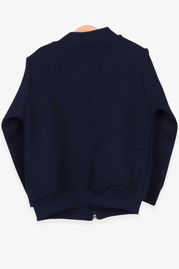 Boys' Basic Hoodie with Pocket and Emblem, Navy Blue (2-5 Years) - 11