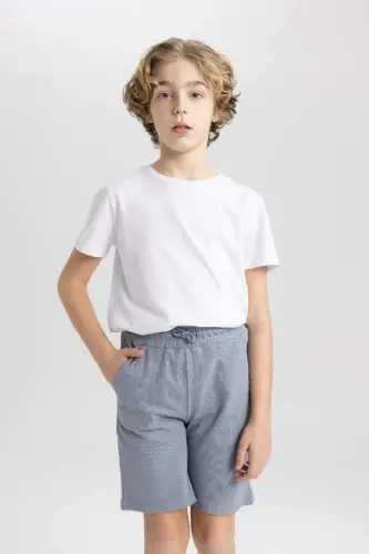 Boys Basic Piqué Shorts Grey - 1