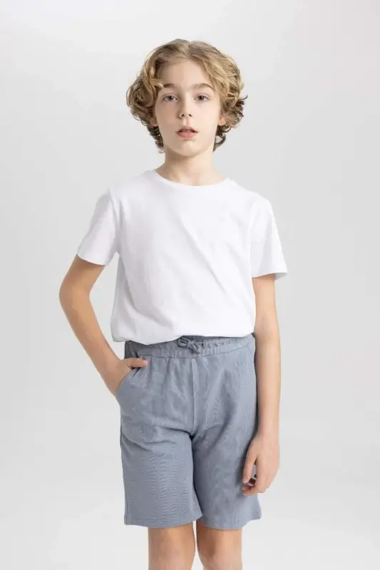 Boys Basic Piqué Shorts Grey - 1