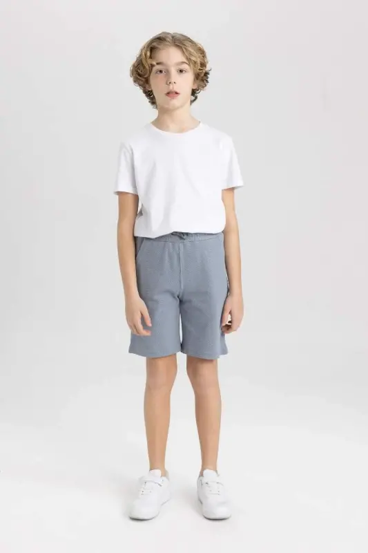 Boys Basic Piqué Shorts Grey - 3
