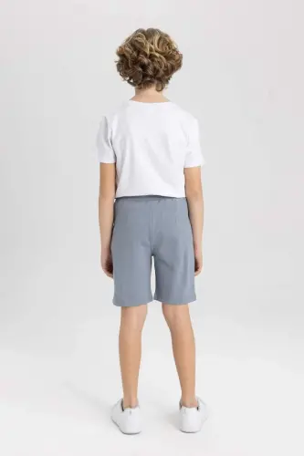 Boys Basic Piqué Shorts Grey - 4