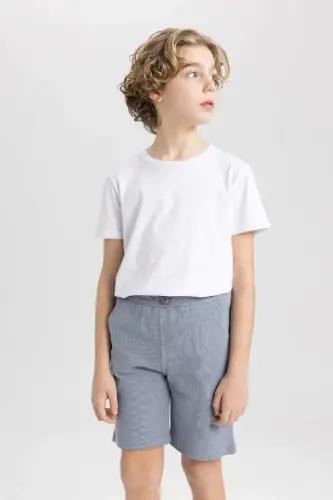 Boys Basic Piqué Shorts Grey - 8