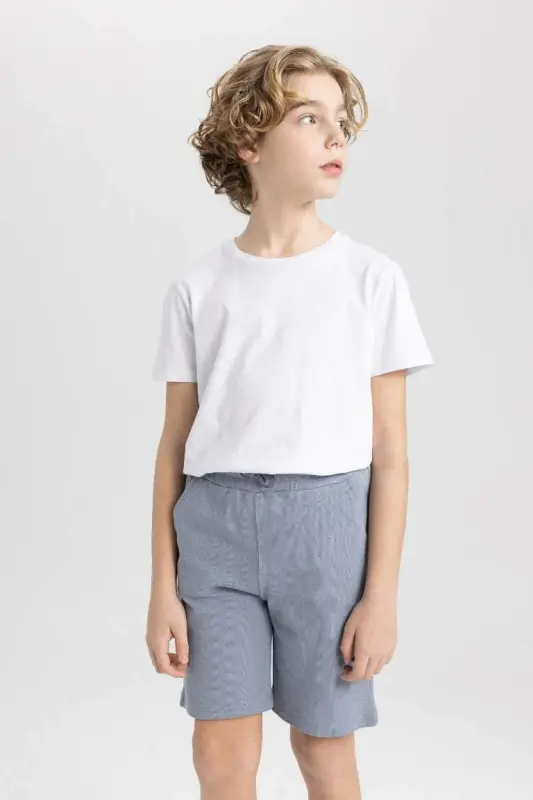 Boys Basic Piqué Shorts Grey - 8