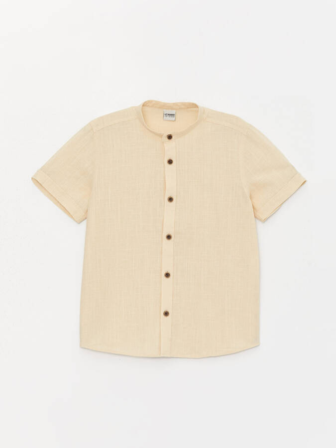 Boy's Basic Short Sleeve Shirt with Collar - 3