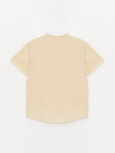 Boy's Basic Short Sleeve Shirt with Collar - 4