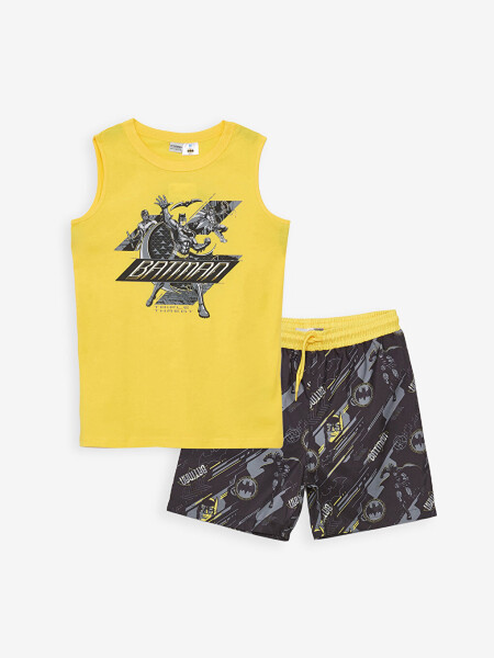 Boy's Batman Printed Crew Neck Tank Top and Swim Shorts - 6