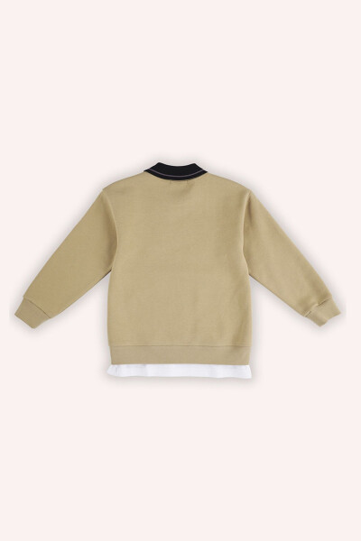 Boys' Beige Sweatshirt with Collar - PANÇO (1)