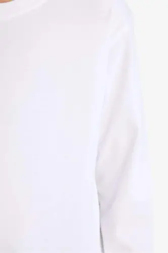 Boys' Bicycle Collar Long Sleeve Basic T-Shirt White - 4