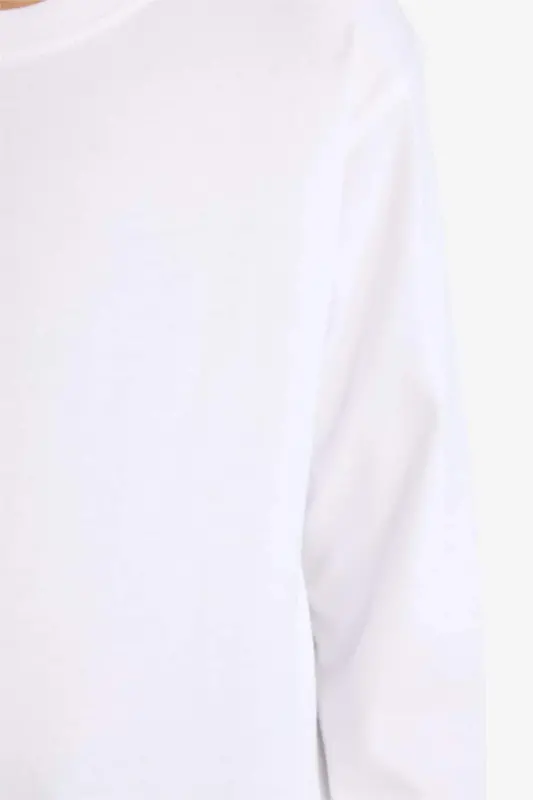 Boys' Bicycle Collar Long Sleeve Basic T-Shirt White - 4