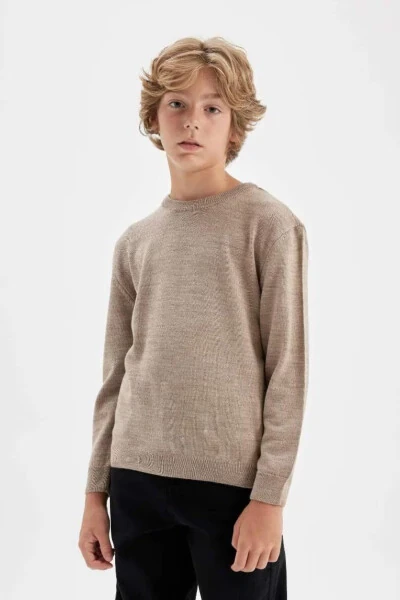 Boys' Bicycle Neck Knit Sweater A4992A824WN - DEFACTO