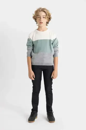 Boys' Bicycle Neck Knit Sweater C8115A824WN - DEFACTO (1)