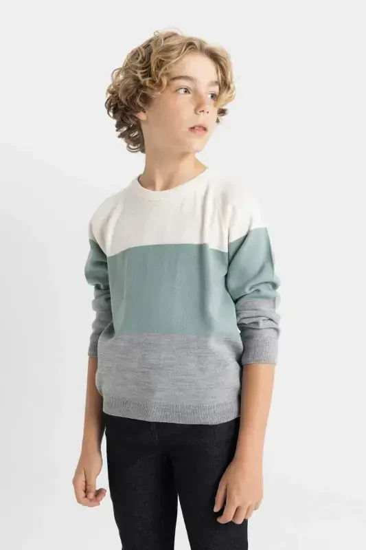 Boys' Bicycle Neck Knit Sweater C8115A824WN - 3