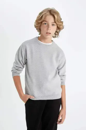 Boys Bicycle Neck Knit Sweater C8617A824WN - 1